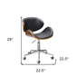 Brown Black and Silver Adjustable Height Swivel Rolling Office Chair