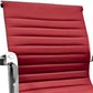 Red and Silver Faux Leather Adjustable Height Swivel Rolling Office Chair
