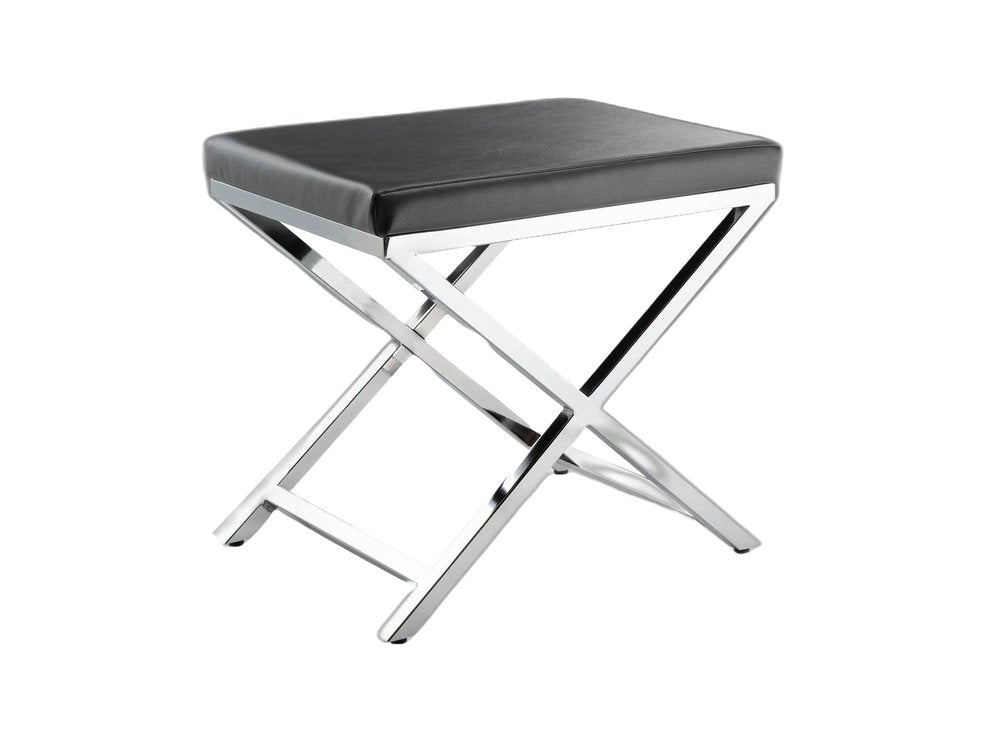 21" Charcoal and Silver Faux Leather Vanity Chair