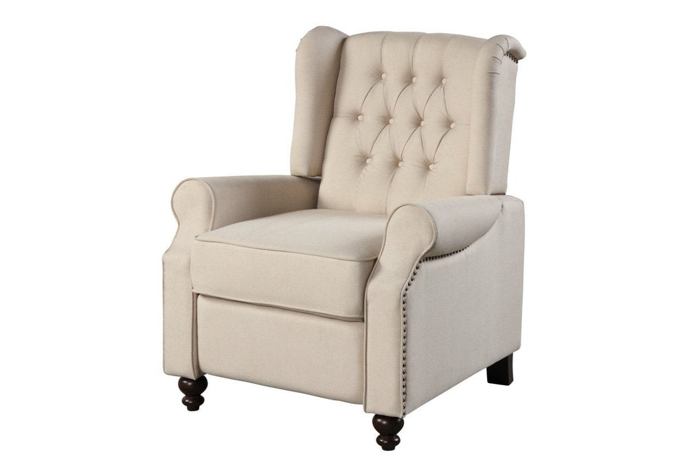 31" Beige Microfiber Manual Club Recliner