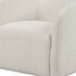 32" Beige Fabric Barrel Club Chair
