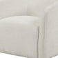 32" Beige Fabric Barrel Club Chair