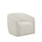 32" Beige Fabric Barrel Club Chair