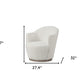 27" Off White Fabric Swivel Barrel Chair