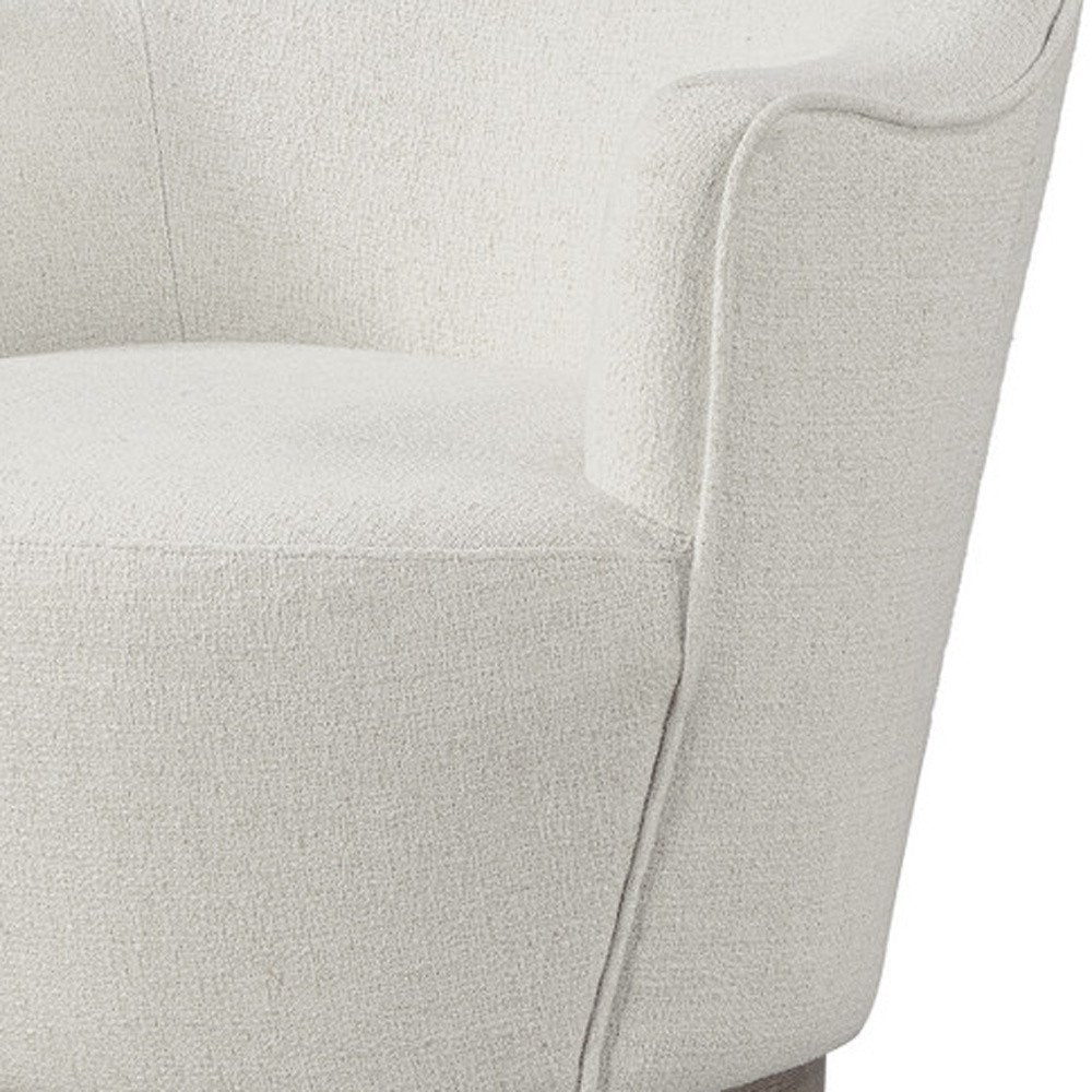27" Off White Fabric Swivel Barrel Chair