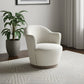 27" Off White Fabric Swivel Barrel Chair