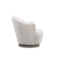 27" Off White Fabric Swivel Barrel Chair