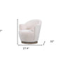 27" Off White Fabric Swivel Barrel Chair