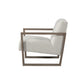 28" Beige and Ash Gray Fabric And Wood Arm Chair