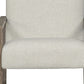 28" Beige and Ash Gray Fabric And Wood Arm Chair