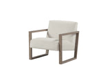 28" Off White and Ash Gray Fabric Lounge Chair