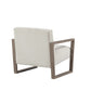 28" Off White and Ash Gray Fabric Lounge Chair