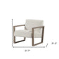 28" Off White and Ash Gray Fabric Lounge Chair