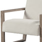 28" Off White and Ash Gray Fabric Lounge Chair