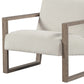28" Off White and Ash Gray Fabric Lounge Chair