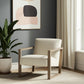 28" Off White and Ash Gray Fabric Lounge Chair