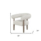 29" Off White and Ash Gray Fabric And Wood Arm Chair