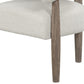 29" Off White and Ash Gray Fabric And Wood Arm Chair