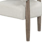 29" Off White and Ash Gray Fabric And Wood Arm Chair