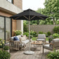 9' Black Polyester Round Market Patio Umbrella