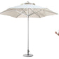 9' Ecru Polyester Round Market Patio Umbrella