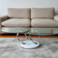 32" Clear White and Silver Glass And Metal Round Abstract Coffee Table