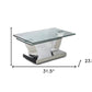 32" Clear And Silver Glass And Stainless Steel Floor Shelf Coffee Table