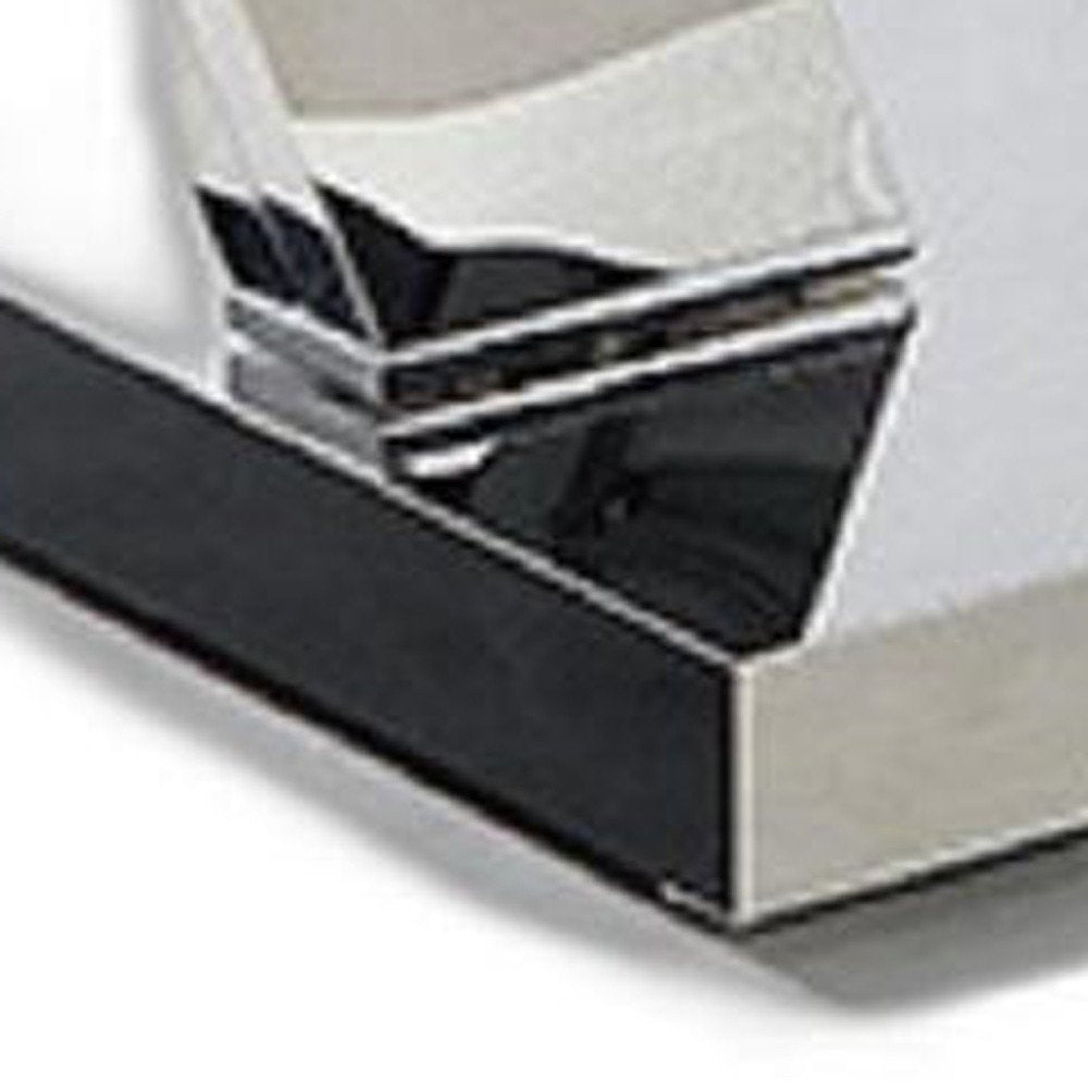 32" Clear And Silver Glass And Stainless Steel Floor Shelf Coffee Table