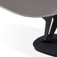 36" Gray And Black Faux Marble And Metal Oval Coffee Table
