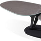 36" Gray And Black Faux Marble And Metal Oval Coffee Table
