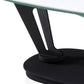 36" White And Black Faux Marble And Metal Oval Coffee Table