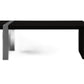48" Black And Silver Wood And Stainless Steel Distressed Sled Coffee Table