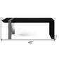 48" Black And Silver Wood And Stainless Steel Distressed Sled Coffee Table