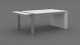 48" White And Silver Wood And Stainless Steel Coffee Table