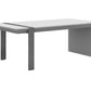 48" White And Silver Wood And Stainless Steel Coffee Table
