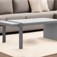 48" White And Silver Wood And Stainless Steel Coffee Table