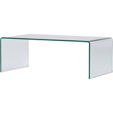 24" Clear Glass Sled Coffee Table