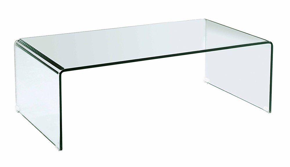 24" Clear Glass Sled Coffee Table