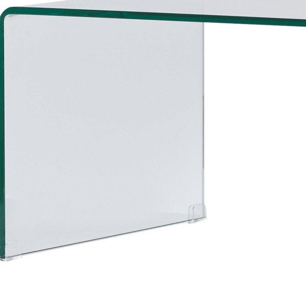 24" Clear Glass Sled Coffee Table