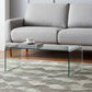 24" Clear Glass Sled Coffee Table