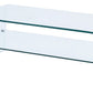 43" Clear Glass Sled Coffee Table With Shelf