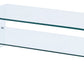 43" Clear Glass Sled Coffee Table With Shelf