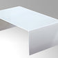 24" White Glass Sled Coffee Table