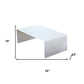 24" White Glass Sled Coffee Table