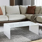 24" White Glass Sled Coffee Table