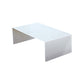24" White Glass Sled Coffee Table