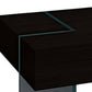 53" Black And Clear Wood And Glass Sled Coffee Table