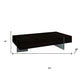 53" Black And Clear Wood And Glass Sled Coffee Table