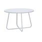 28" White Wood And Metal Round Cross Legs Coffee Table