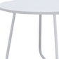28" White Wood And Metal Round Cross Legs Coffee Table